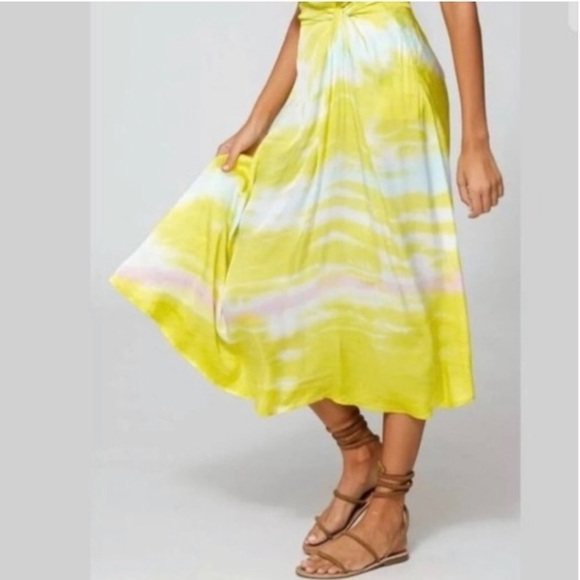 Young Fabulous & Broke Satin Tie-Dye Savanna Twist Midi Skirt - Picture 3 of 14